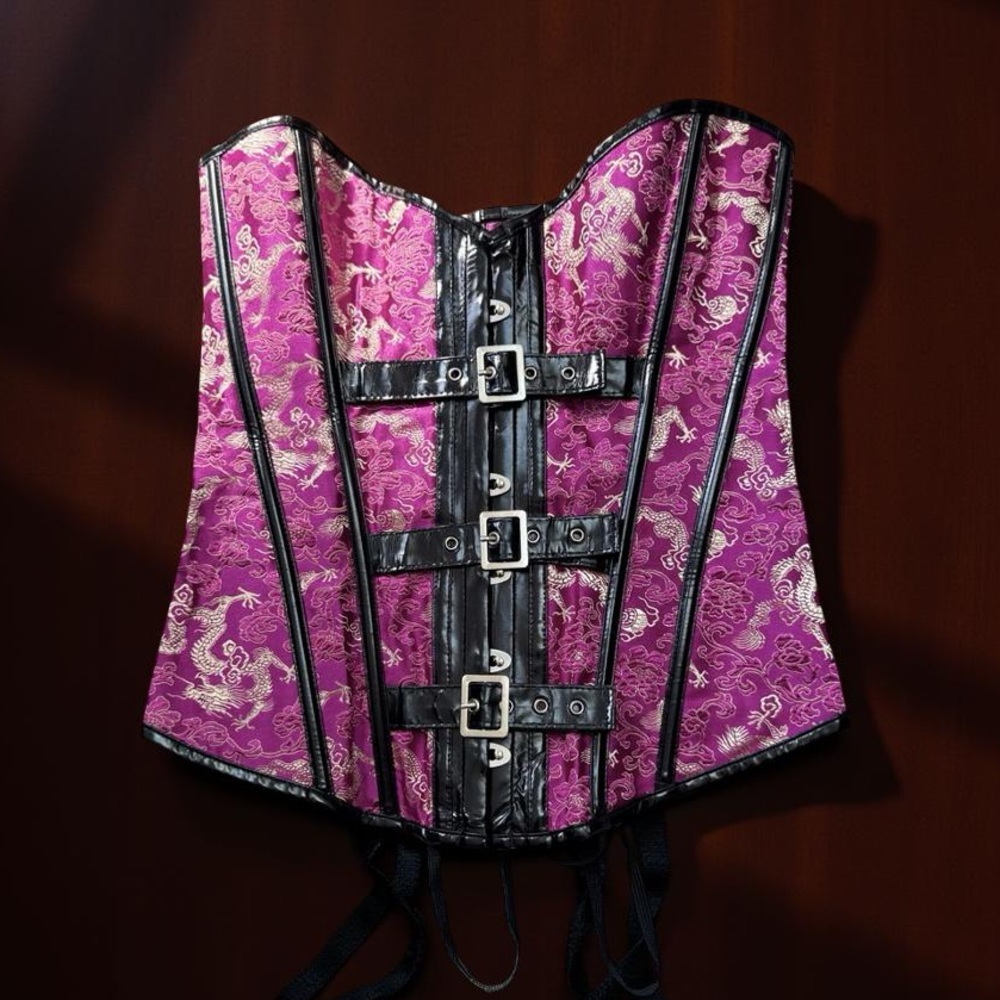 Pink and Gold Floral Patterned Bag